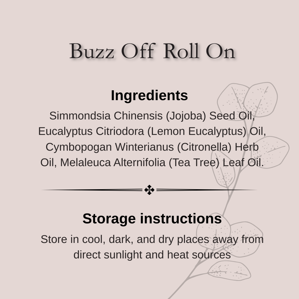 ORGANIC FIELDS Buzz Off Roll On Aromatique Essential Oil 10ml