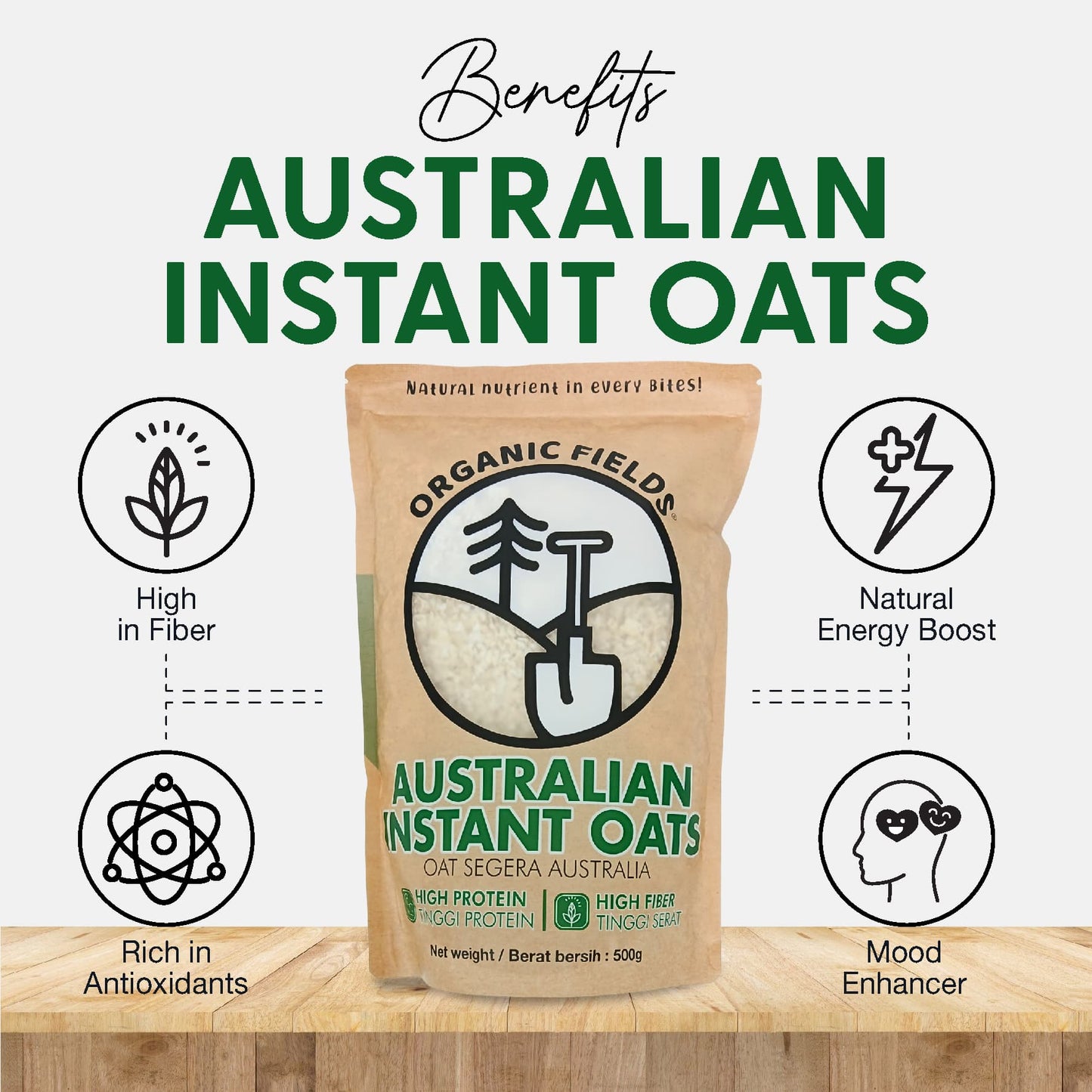 ORGANIC FIELDS Australian Instant Oats