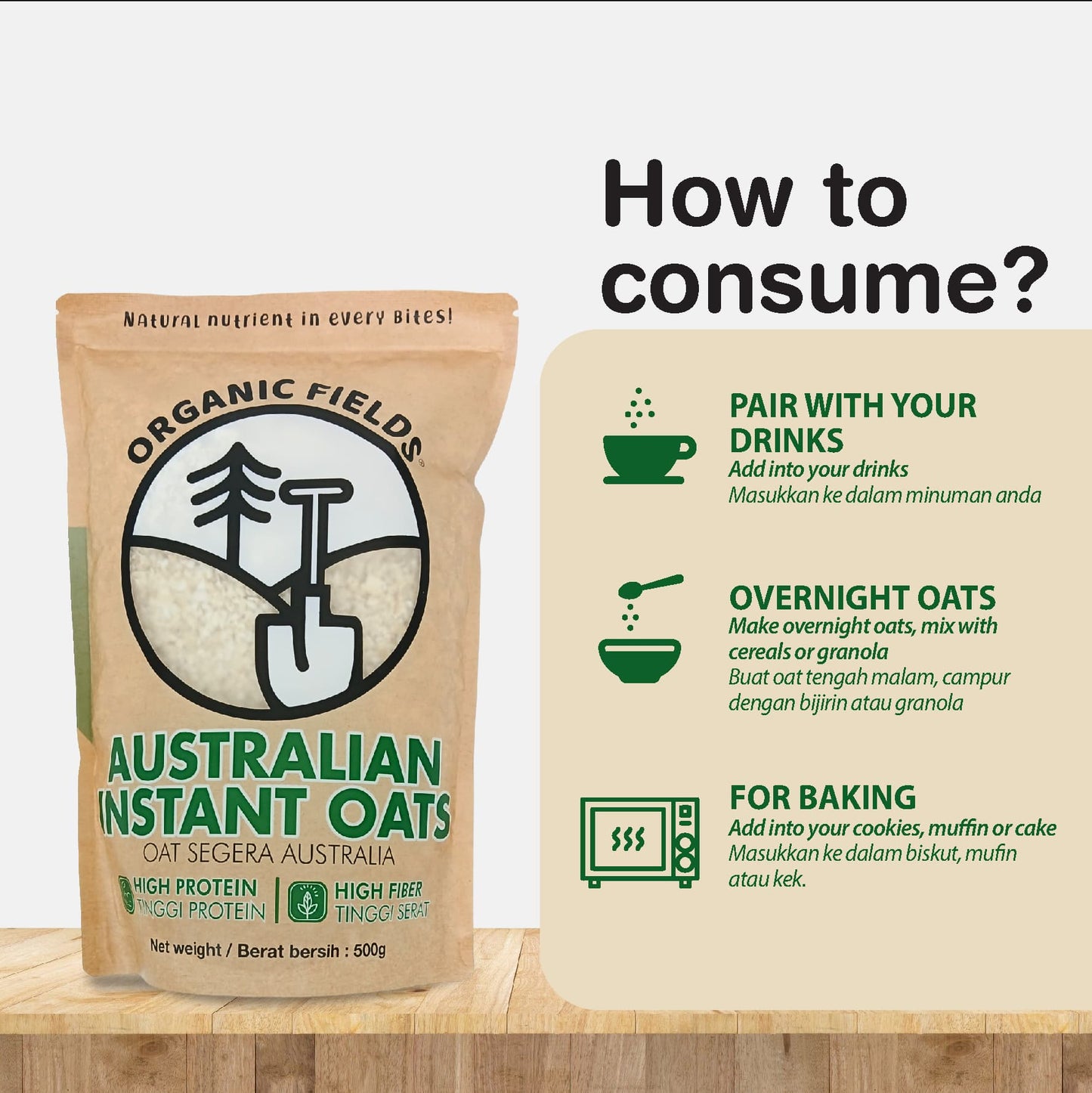 ORGANIC FIELDS Australian Instant Oats