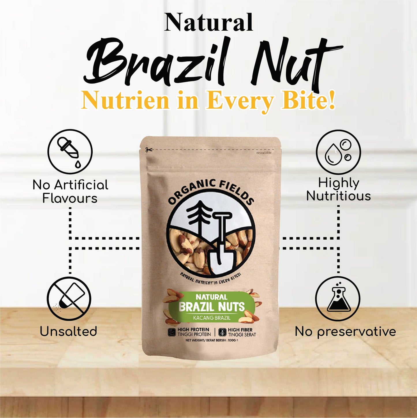 ORGANIC FIELDS Natural Brazil Nuts