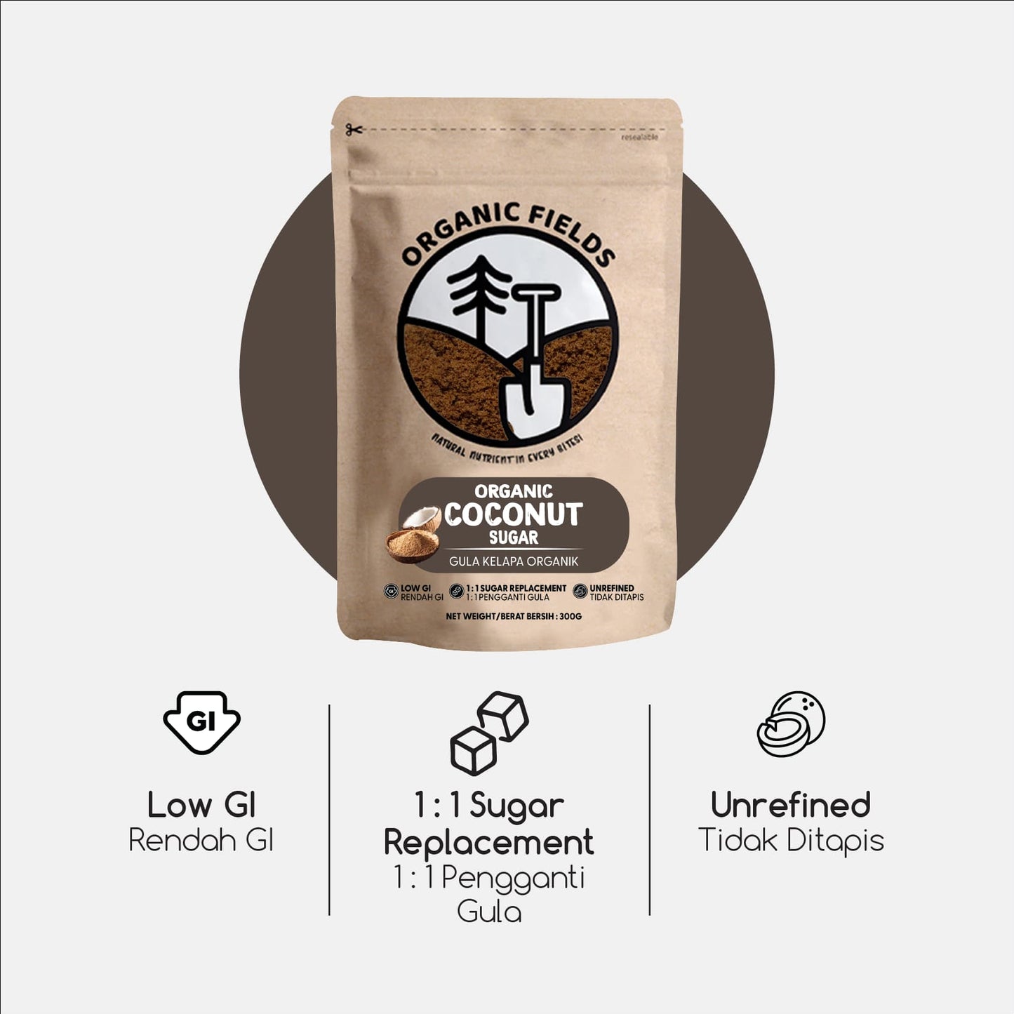 ORGANIC FIELDS Organic Coconut Sugar 300g