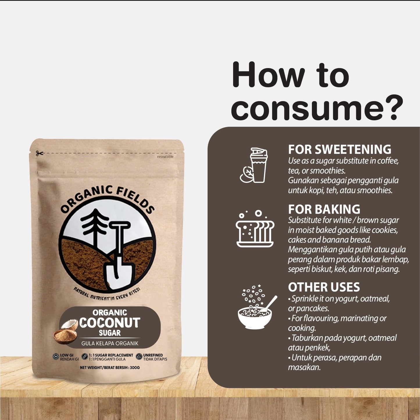 ORGANIC FIELDS Organic Coconut Sugar 300g