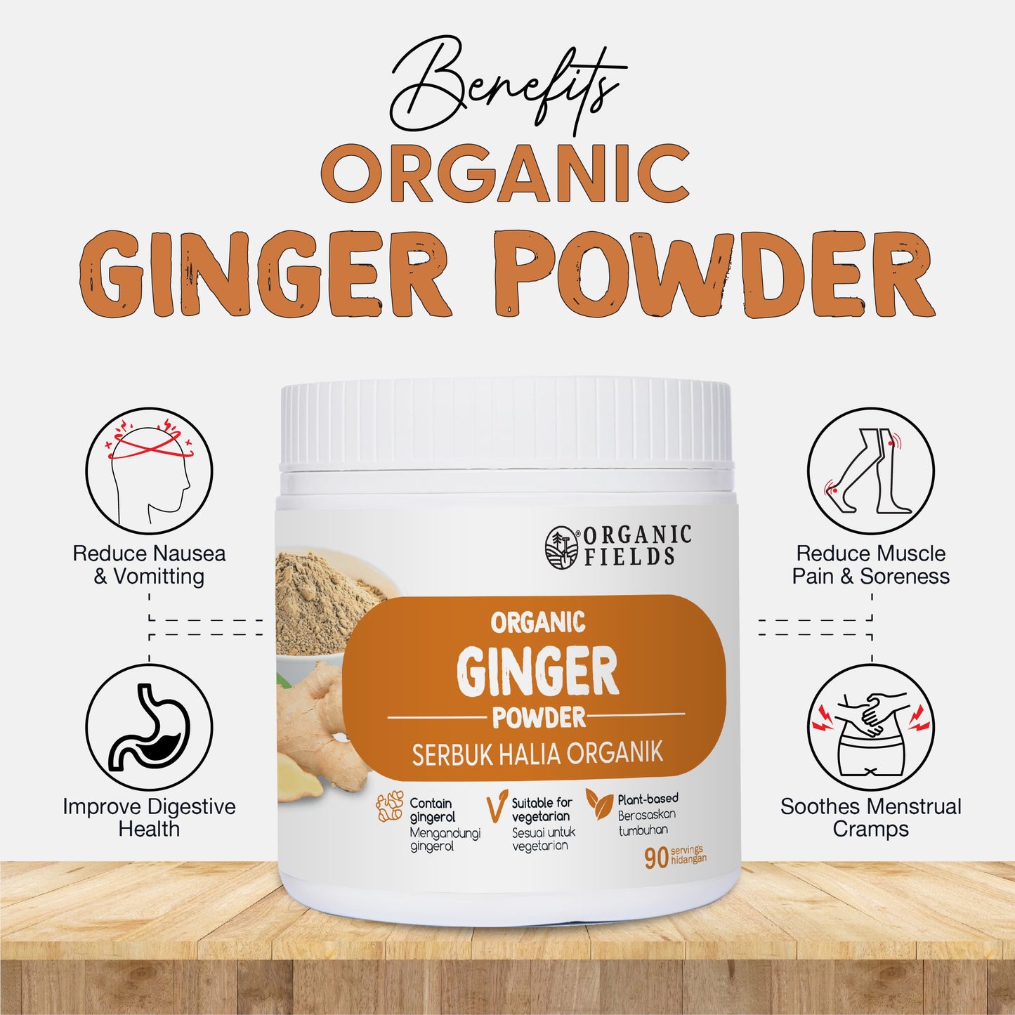 ORGANIC FIELDS Organic Ginger Powder 180g
