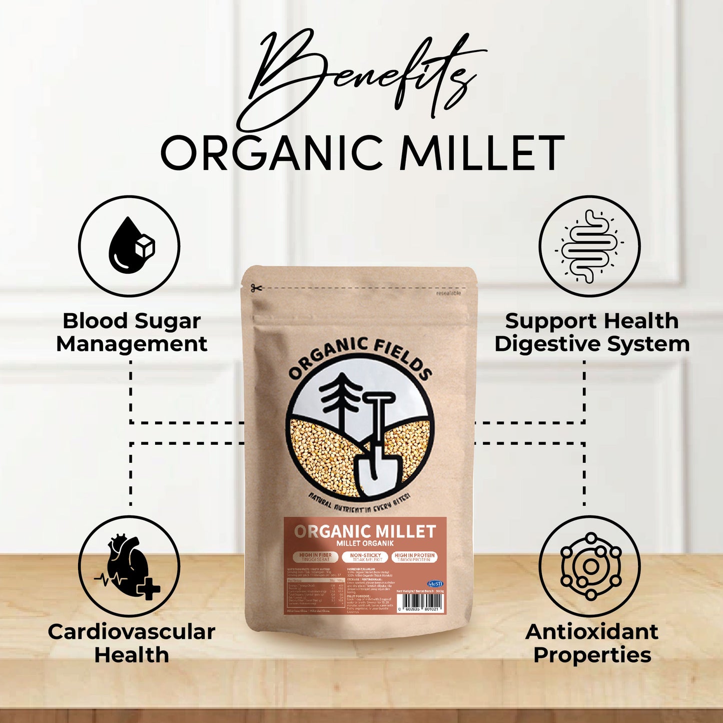 ORGANIC FIELDS Organic Millet 500g