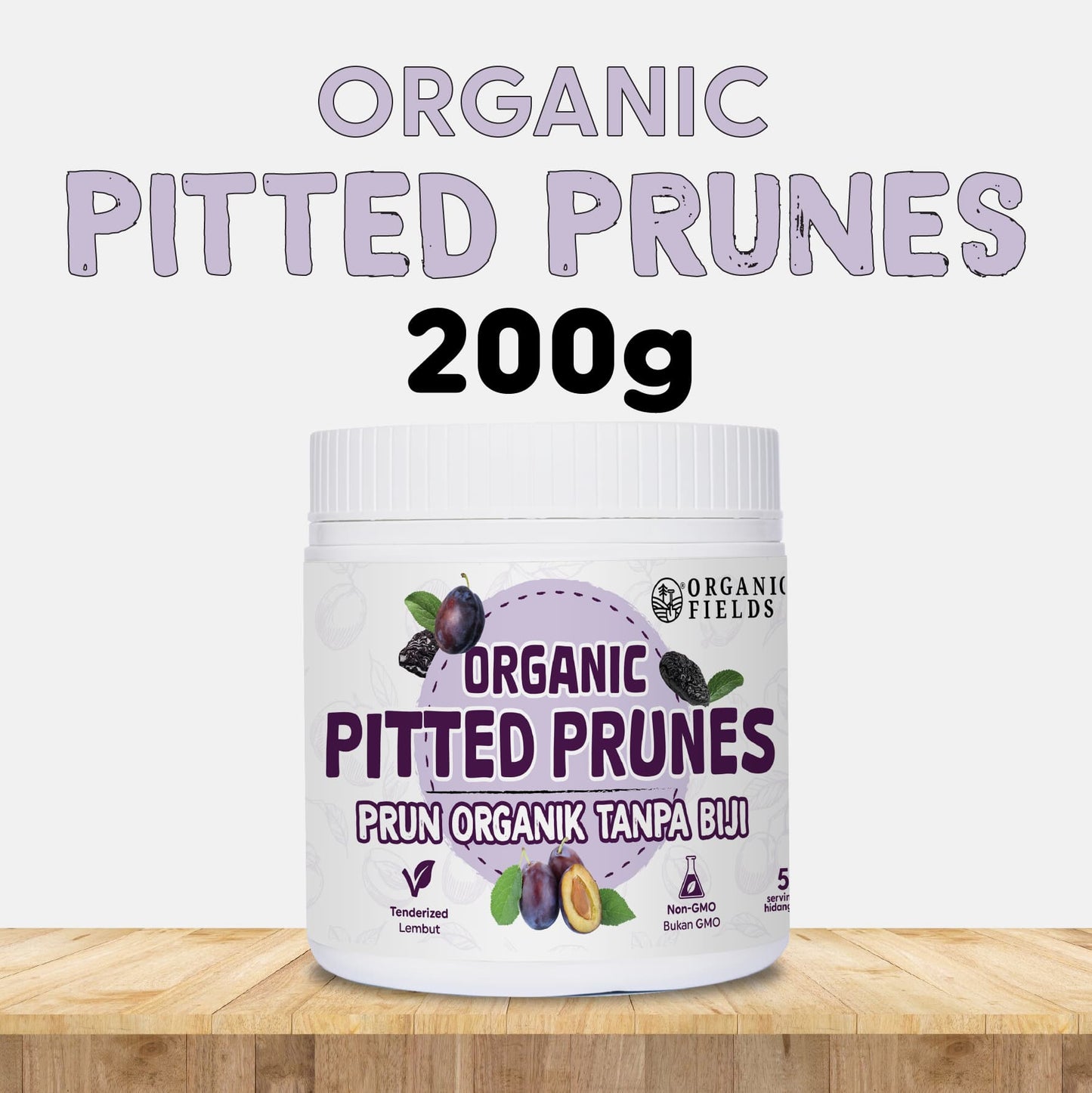 ORGANIC FIELDS Organic Pitted Prunes 200g
