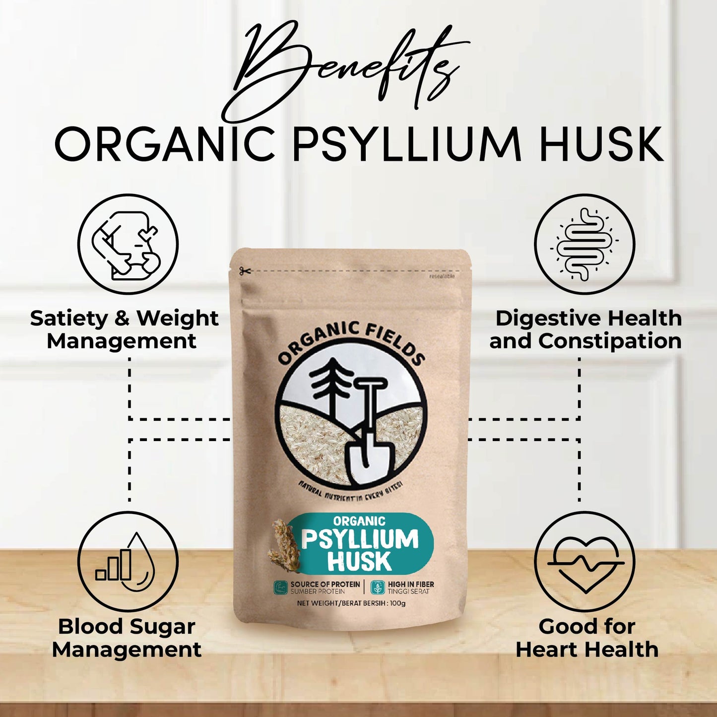 ORGANIC FIELDS Organic Psyllium Husk