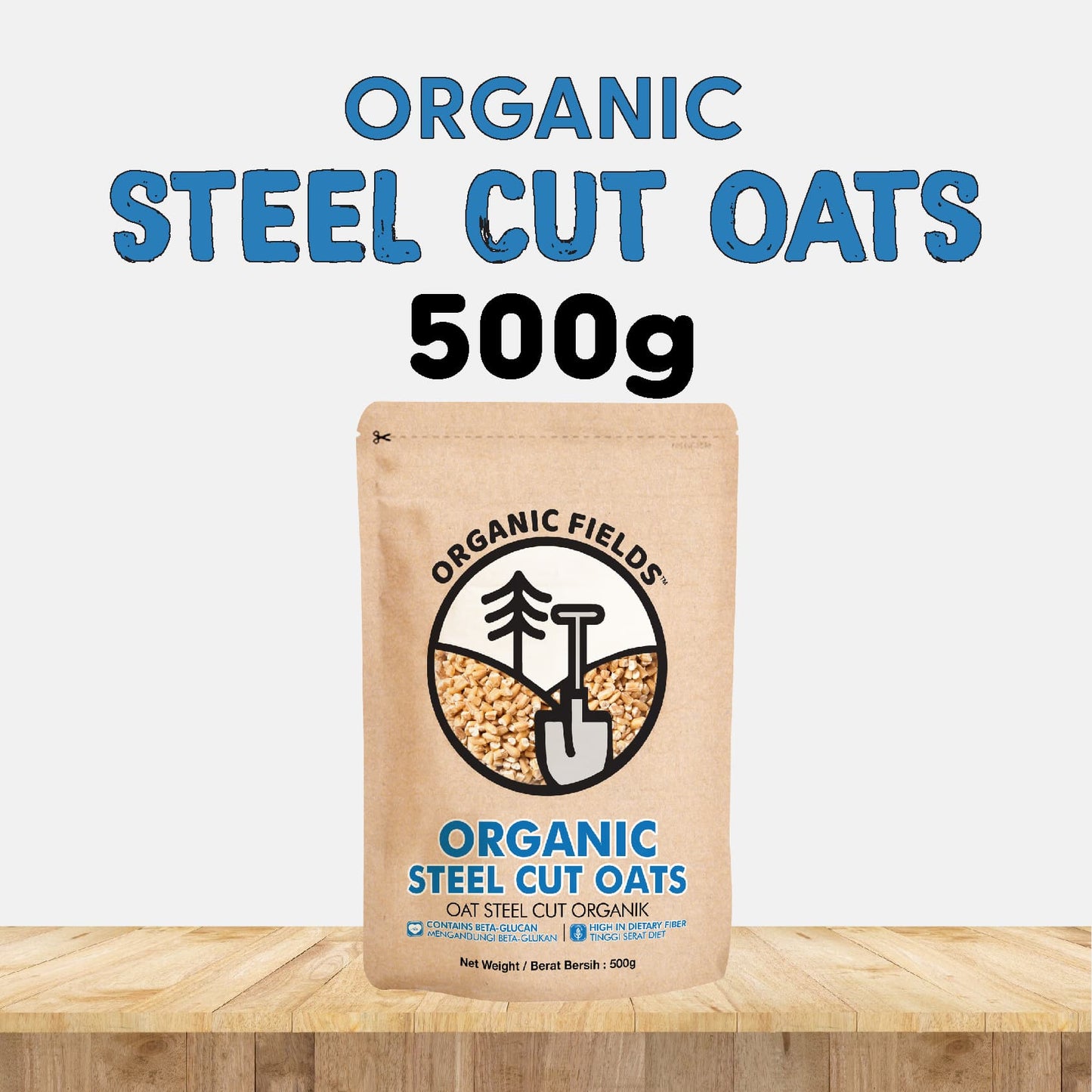 ORGANIC FIELDS Organic Steel Cut Oat 500g
