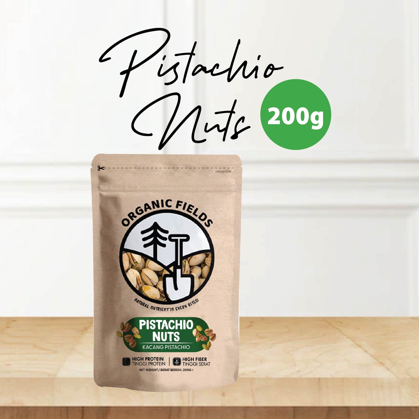 ORGANIC FIELDS Roasted Pistachio in Shell Salted