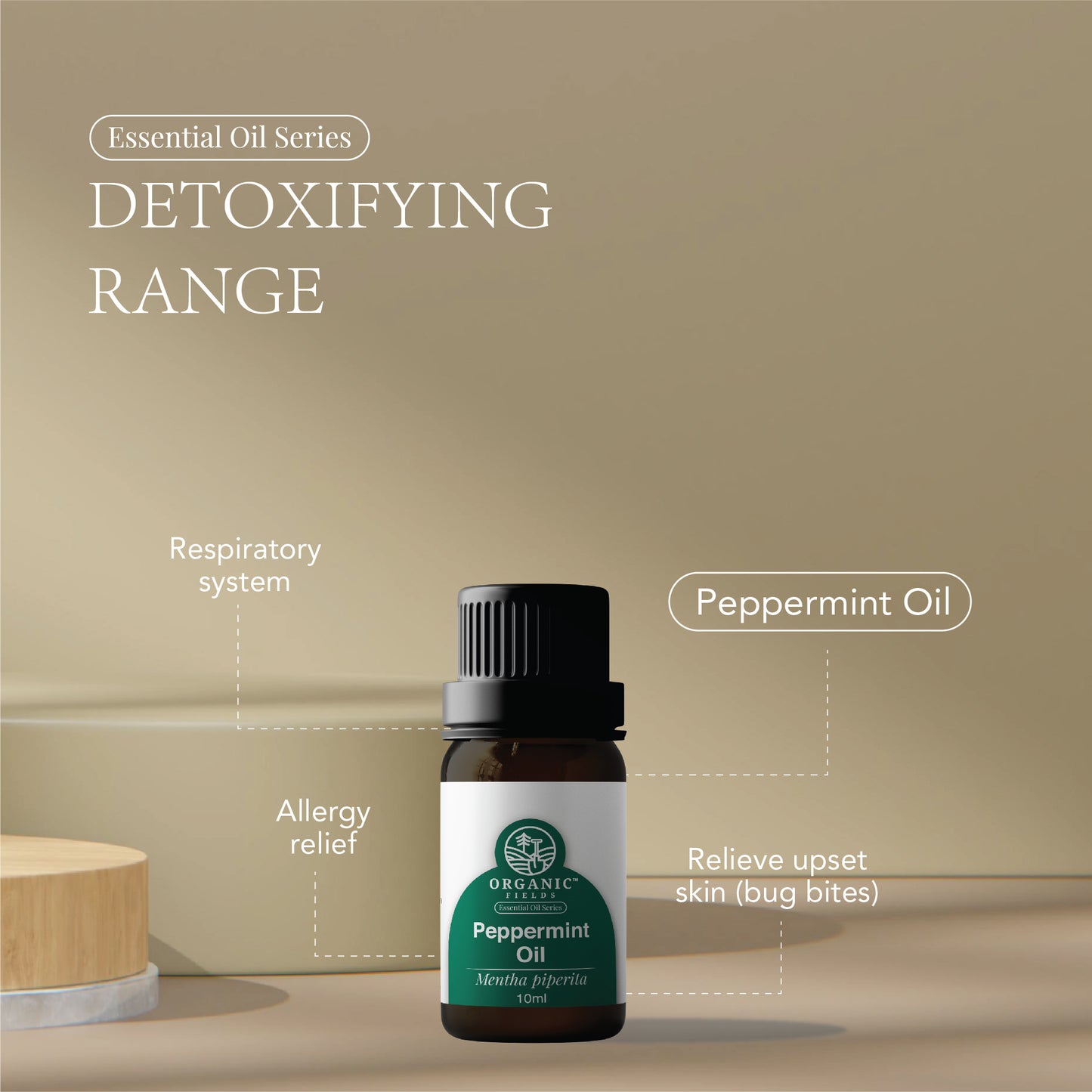 ORGANIC FIELDS Organic Peppermint Essential Oil 10ml