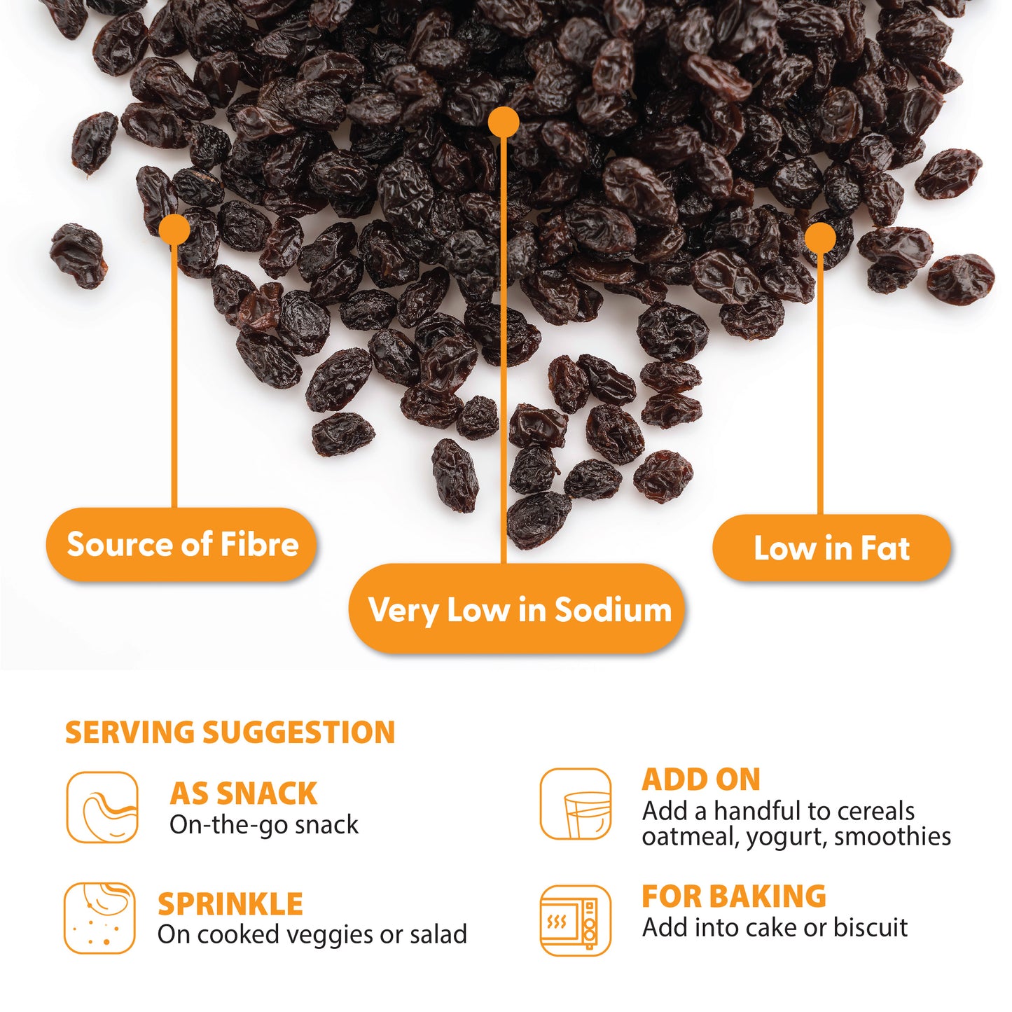 ORGANIC FIELDS USA California Jumbo Black Raisin 250g