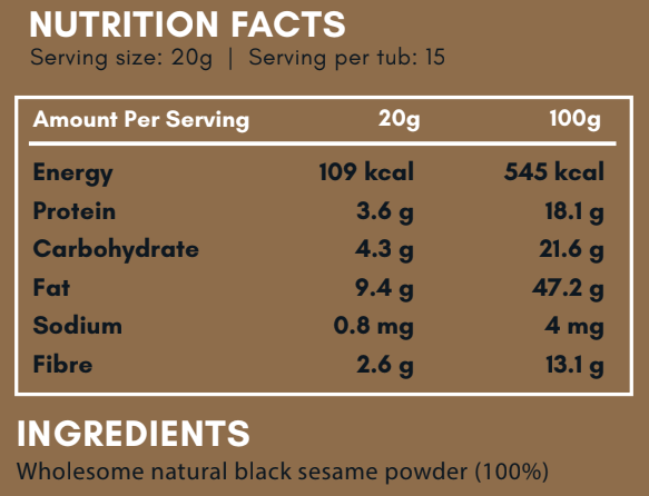 Natural Black Sesame Powder 300gm