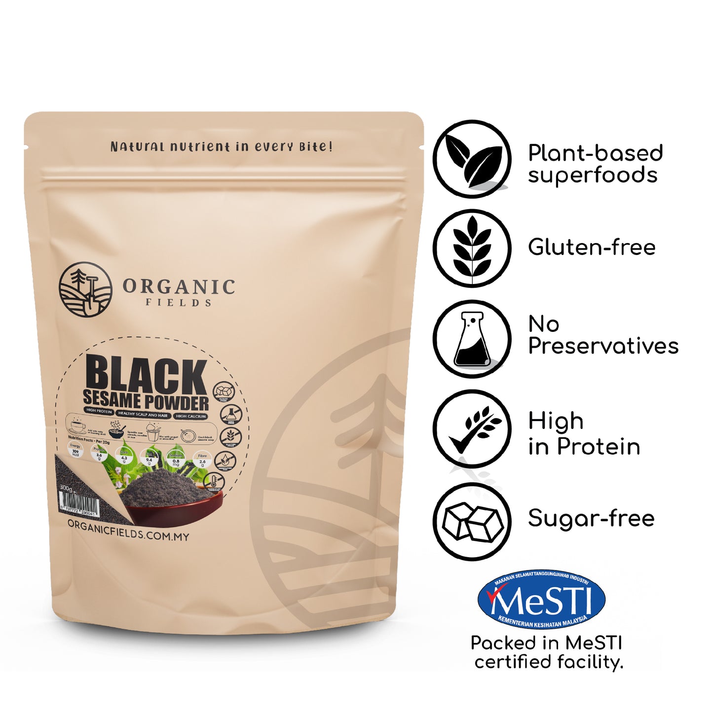 Natural Black Sesame Powder 300gm