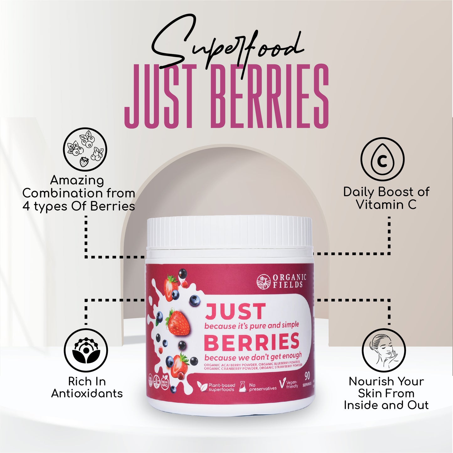 ORGANIC FIELDS Just Berries 180g