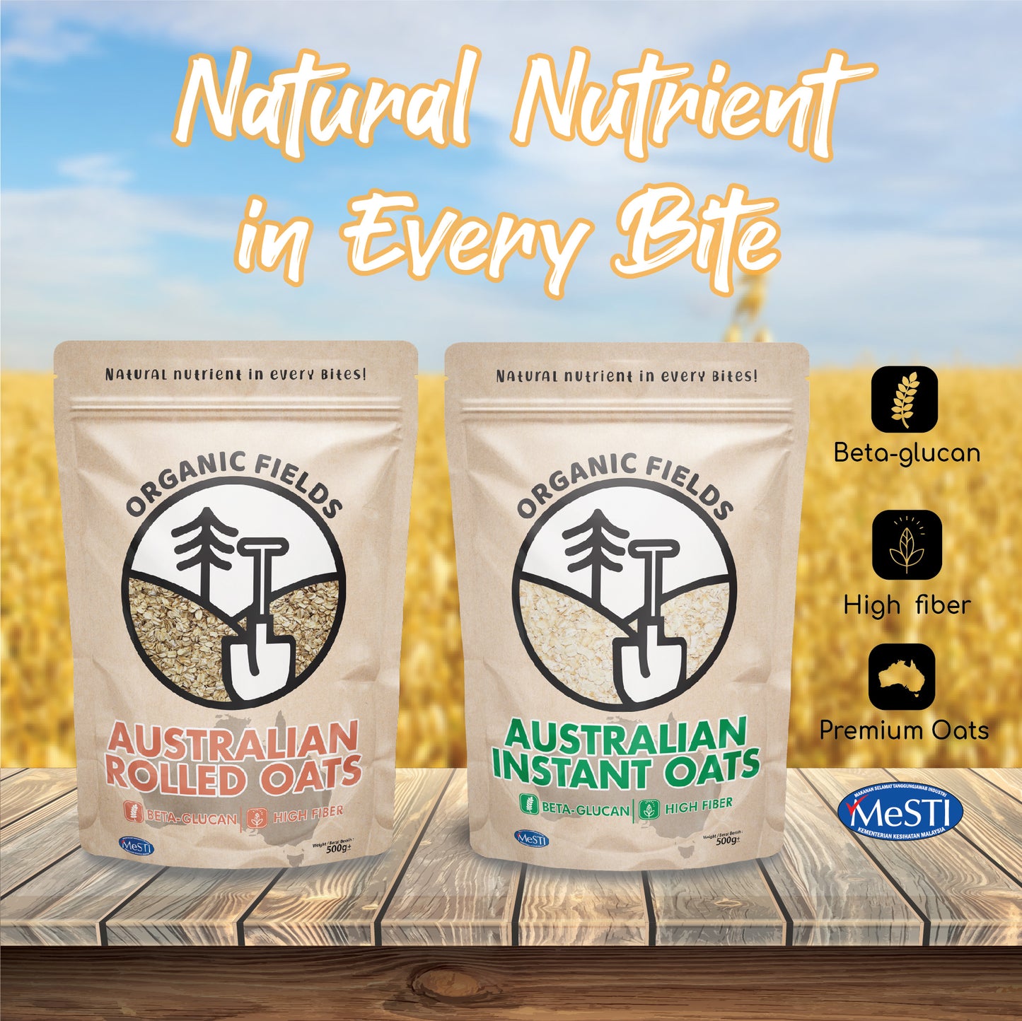 ORGANIC FIELDS Australian Rolled Oats