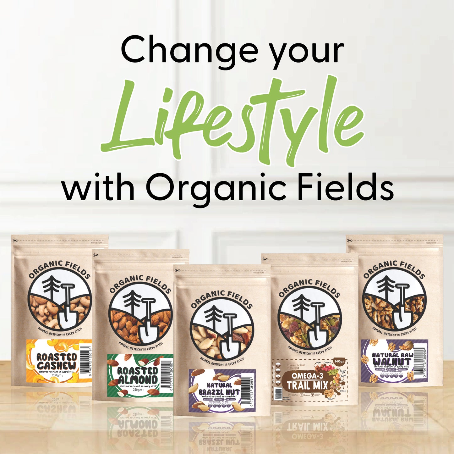 ORGANIC FIELDS Natural Raw USA Walnut