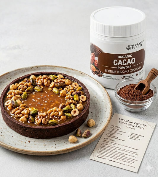 Chocolate Tart with Caramelized Nuts