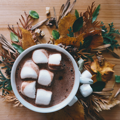 Peanut Butter Hot Chocolate with Spirulina