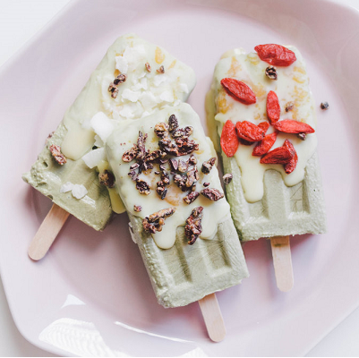 Pandan Popsicles with Protein Powder
