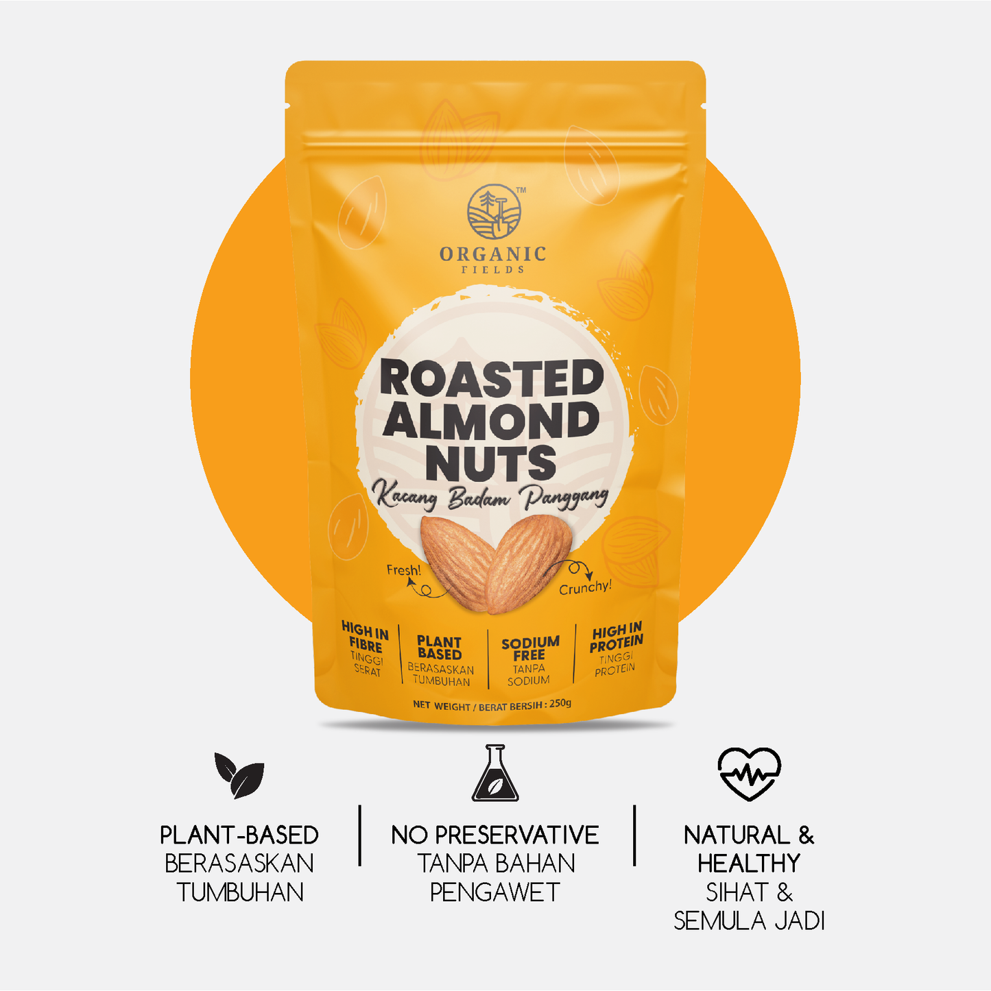 ORGANIC FIELDS Roasted Almond Nuts