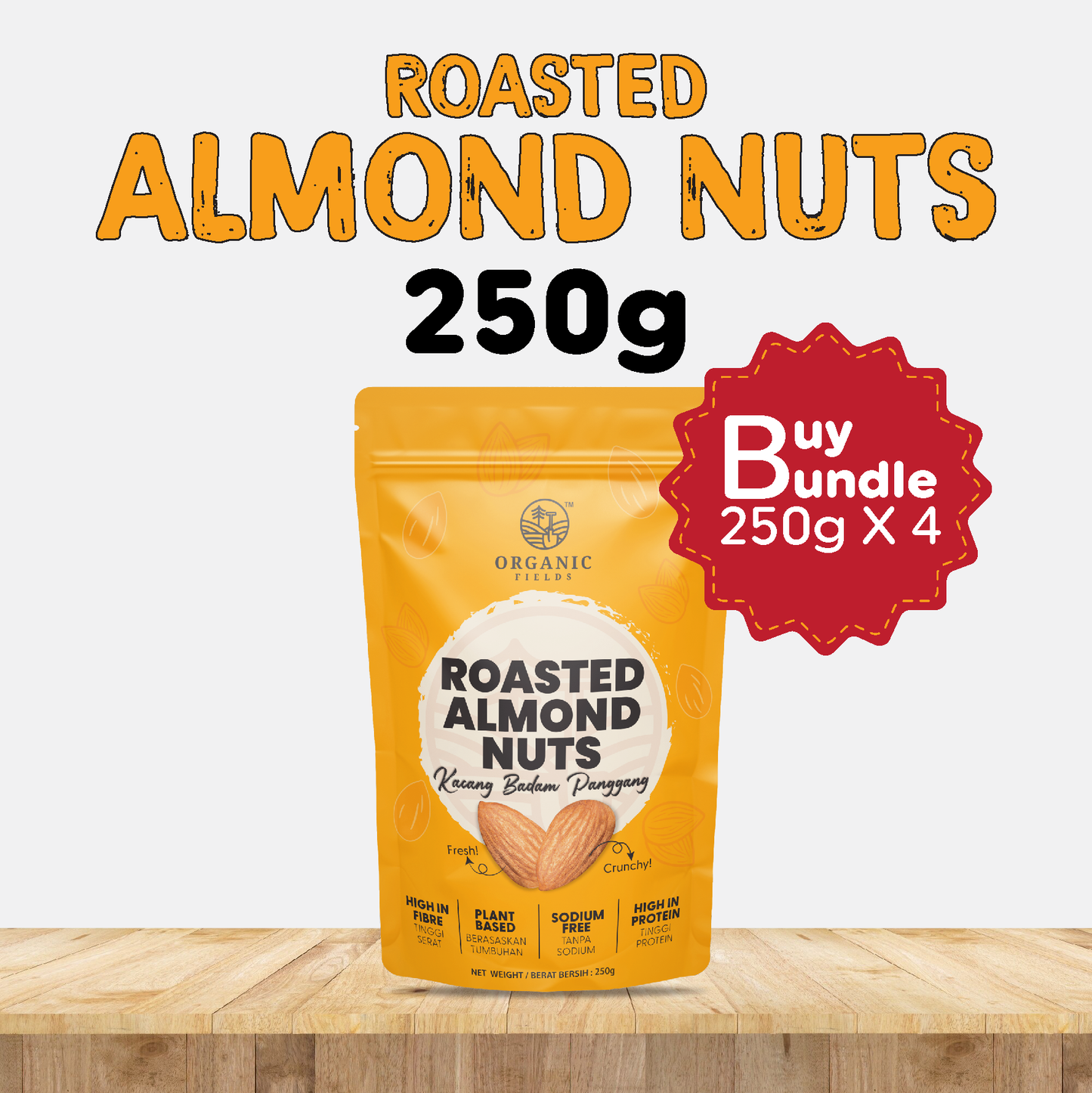 ORGANIC FIELDS Roasted Almond Nuts