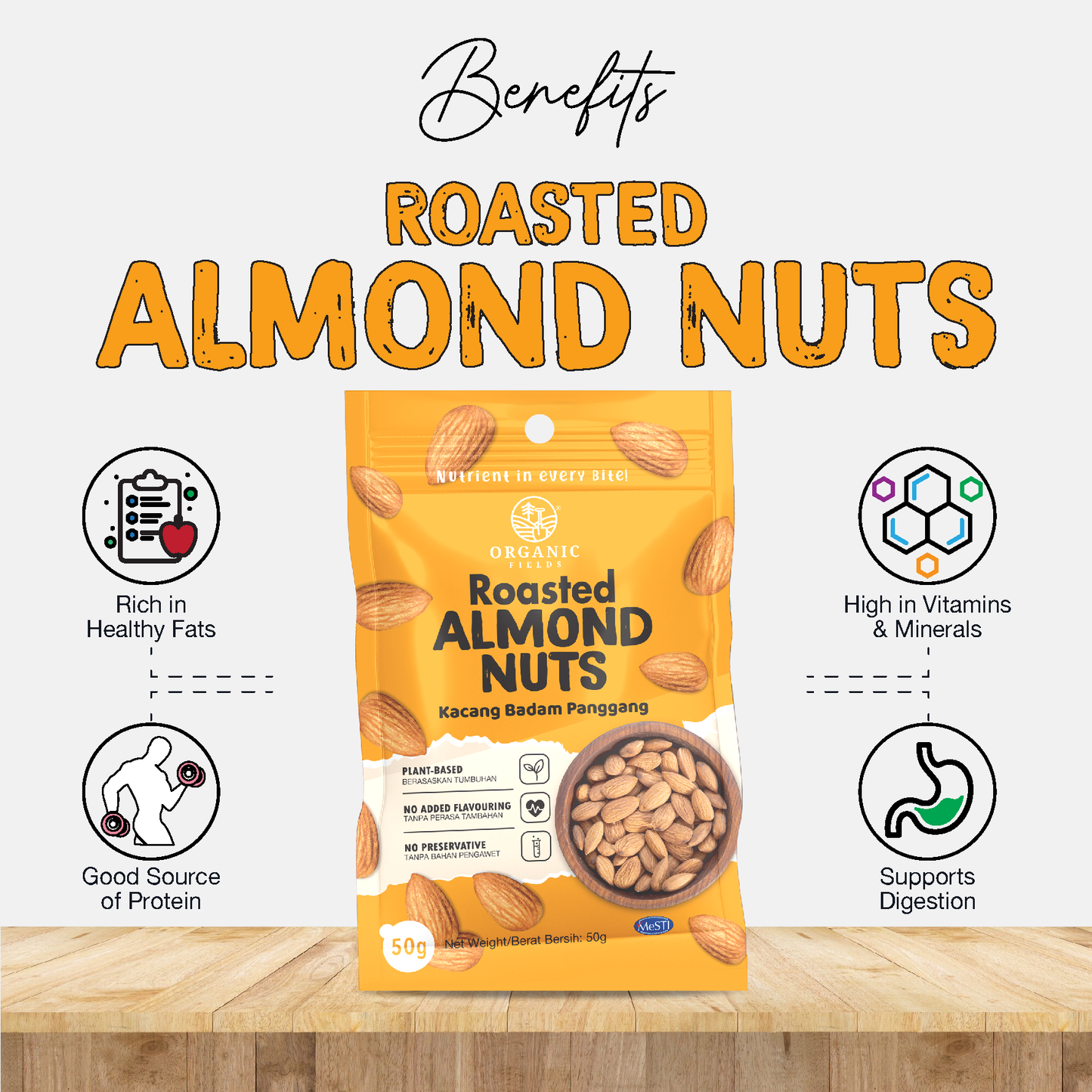 ORGANIC FIELDS Roasted Almond Nuts