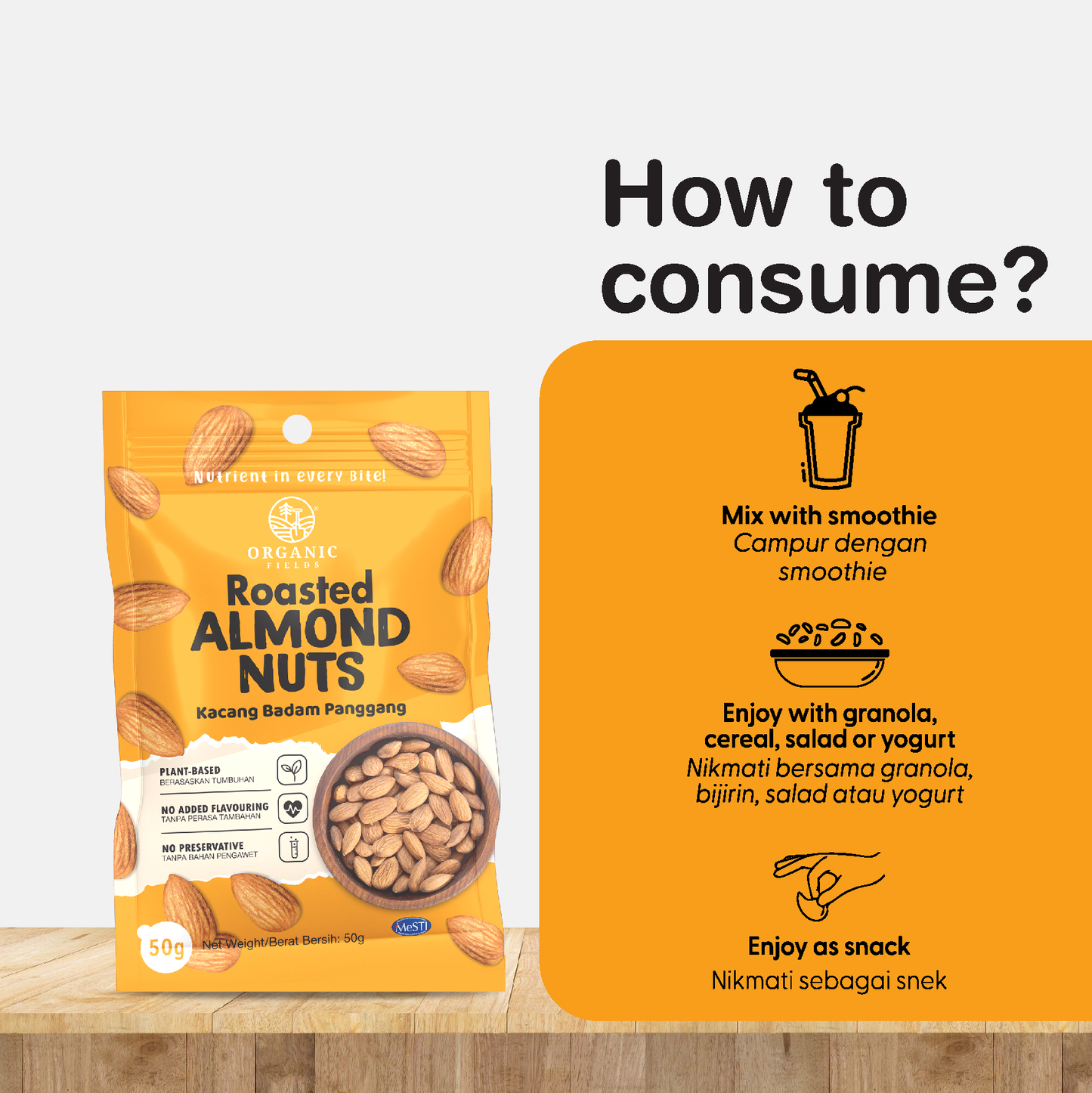 ORGANIC FIELDS Roasted Almond Nuts