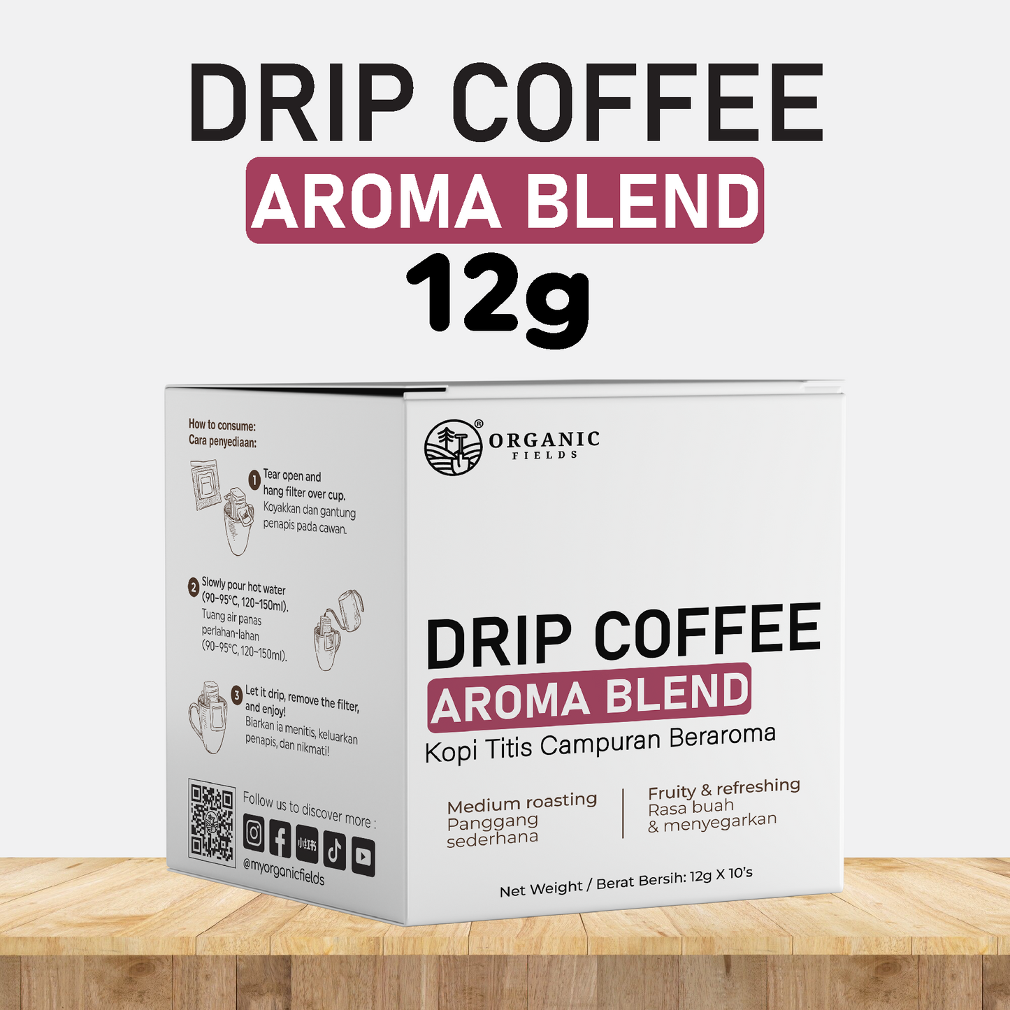 ORGANIC FIELDS Drip Coffee Aroma Blend 12g x 10s