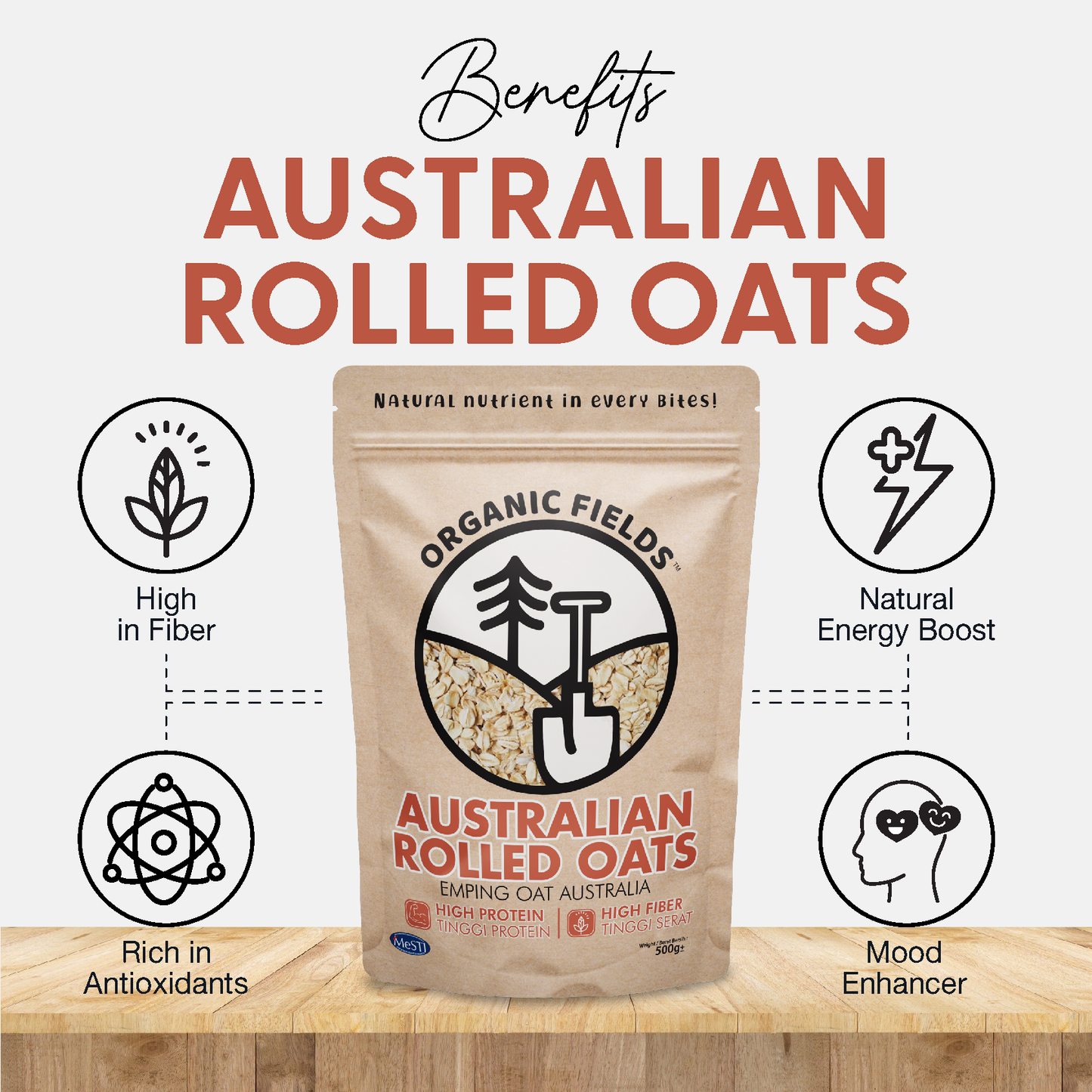 ORGANIC FIELDS Australian Rolled Oats