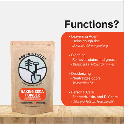ORGANIC FIELDS Baking Soda Powder 500g