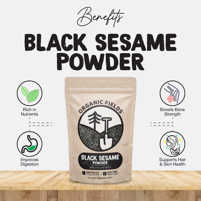 ORGANIC FIELDS Natural Black Sesame Powder 300g