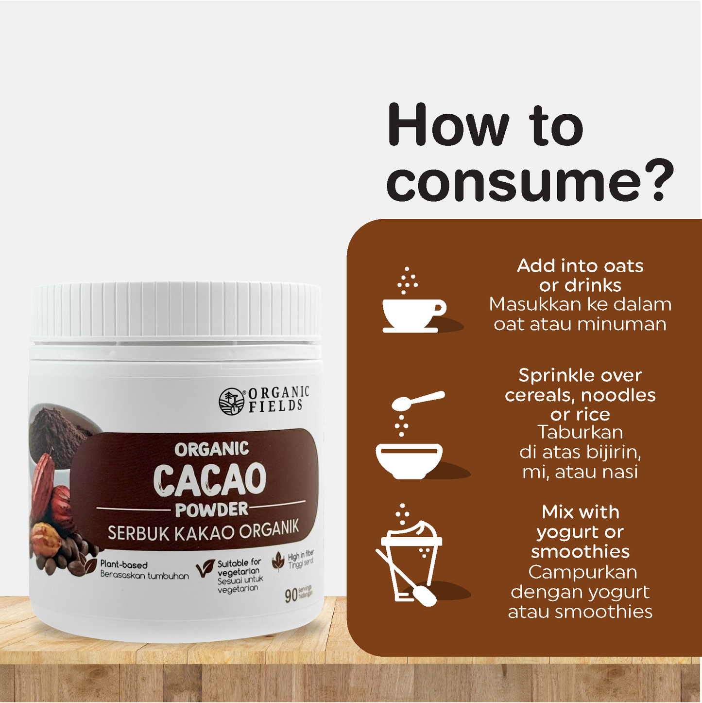 ORGANIC FIELDS Organic Cacao Powder