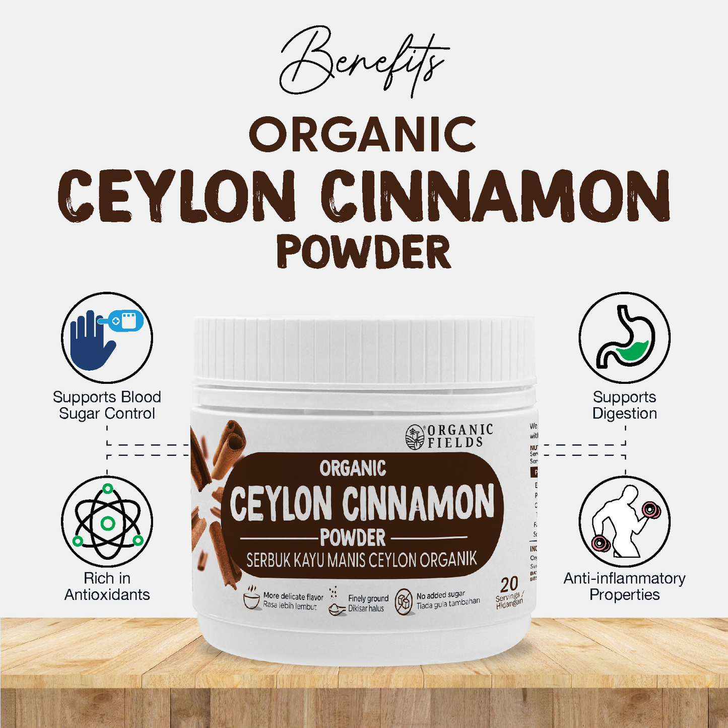 ORGANIC FIELDS Organic Ceylon Cinnamon Powder