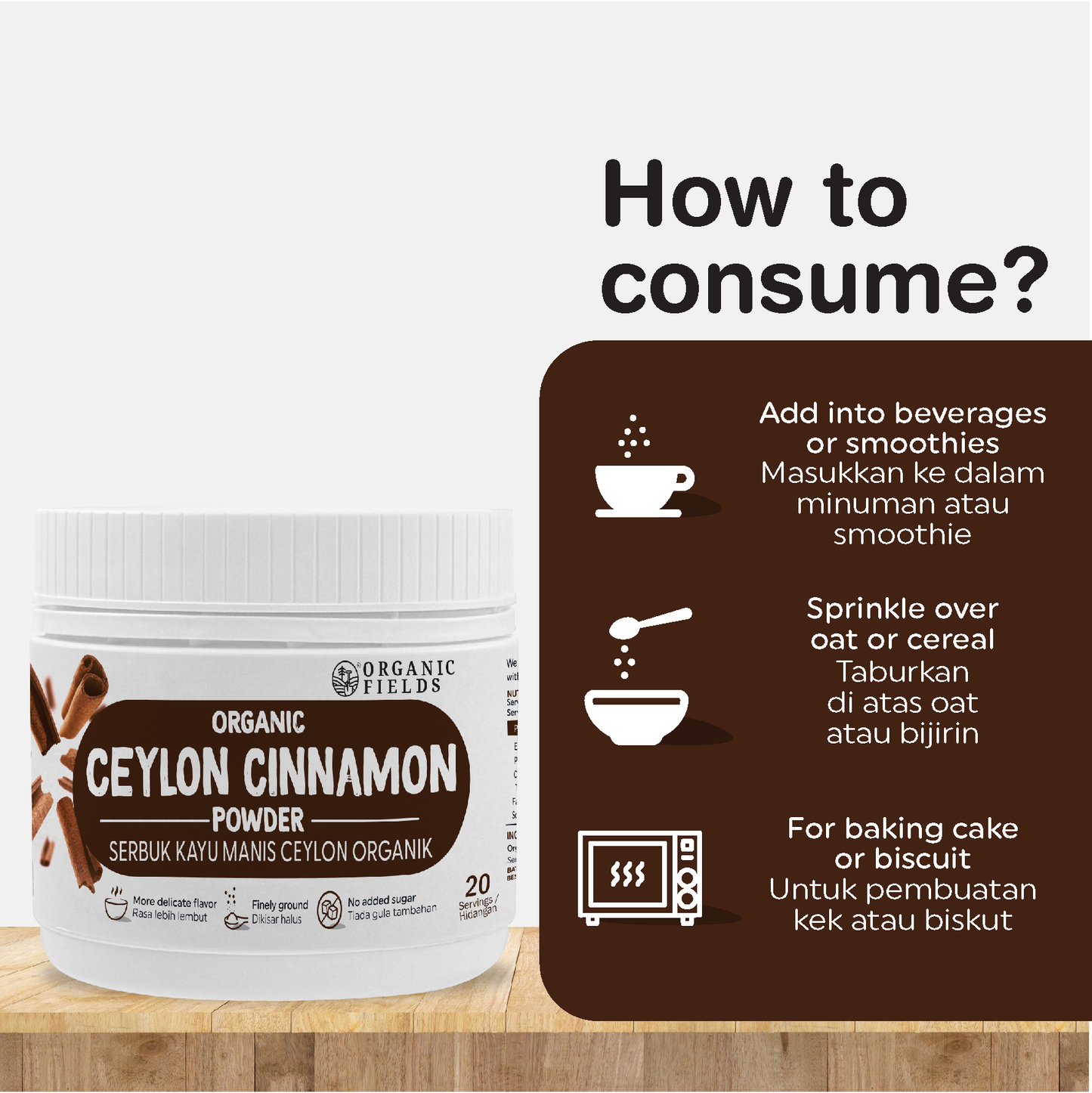 ORGANIC FIELDS Organic Ceylon Cinnamon Powder