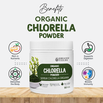 ORGANIC FIELDS Organic Chlorella Powder 180g