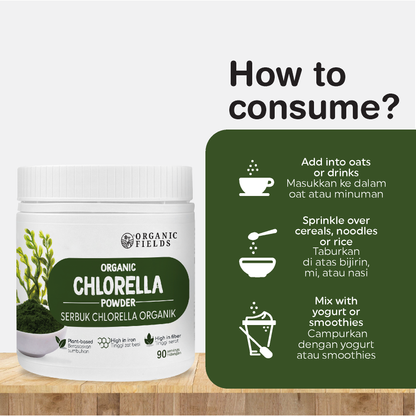 ORGANIC FIELDS Organic Chlorella Powder 180g