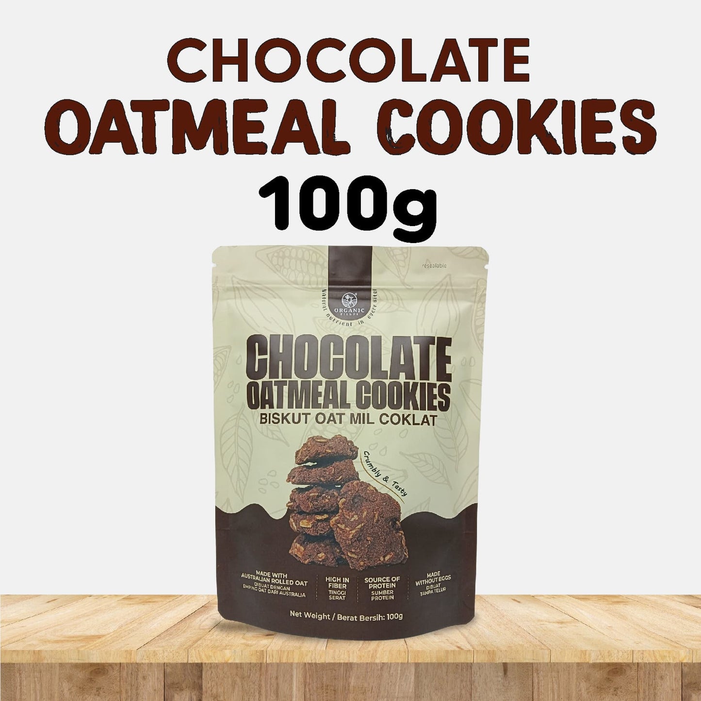 🎁 ORGANIC FIELDS Chocolate Oatmeal Cookies 100g (100% off)