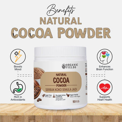 ORGANIC FIELDS Natural Cocoa Powder 180g