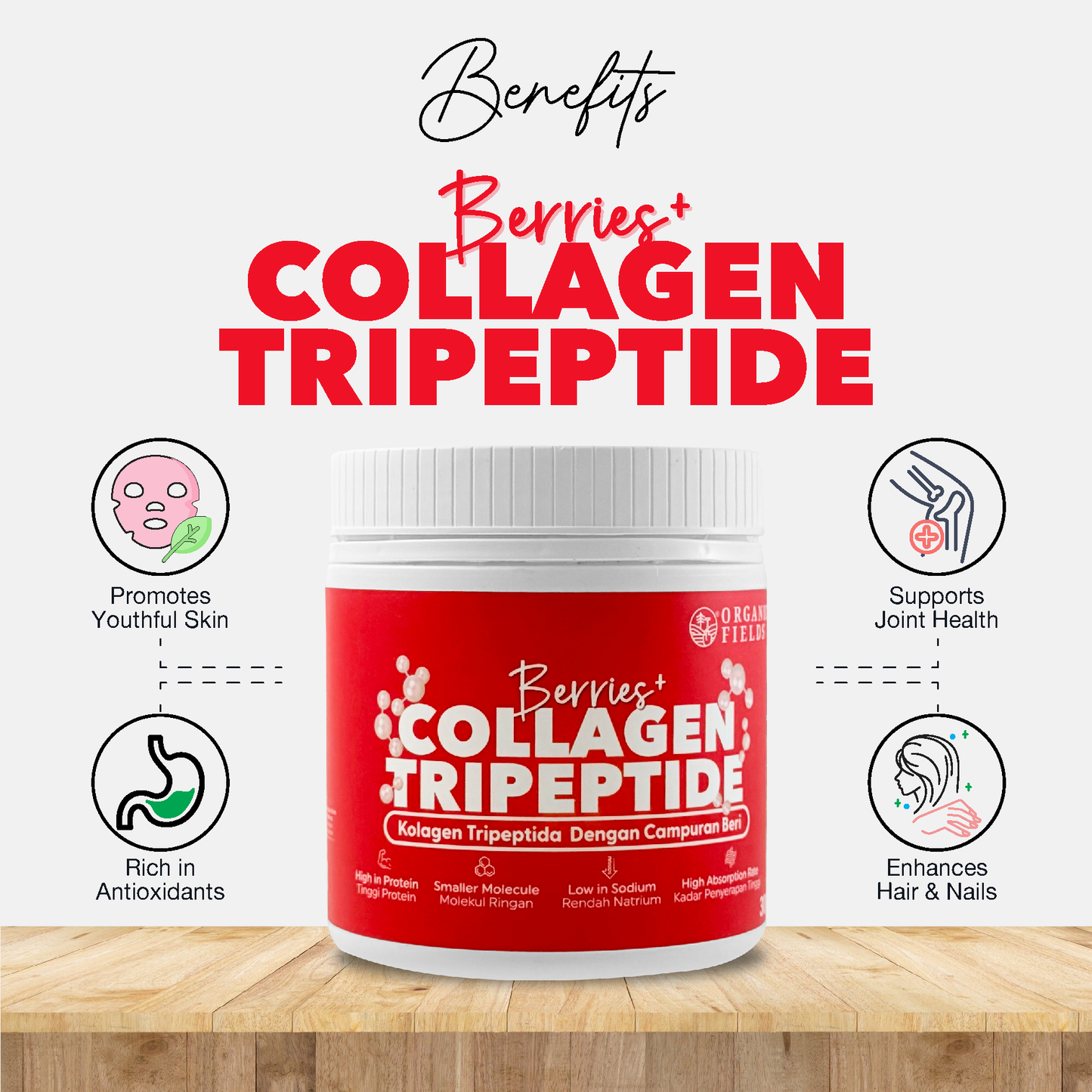 ORGANIC FIELDS Superfood Collagen Tripeptide 180g