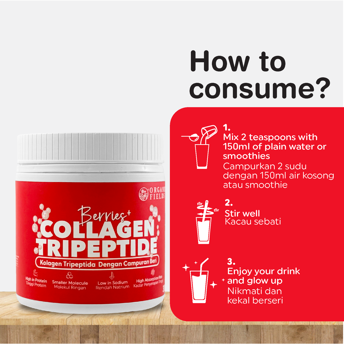 ORGANIC FIELDS Superfood Collagen Tripeptide 180g