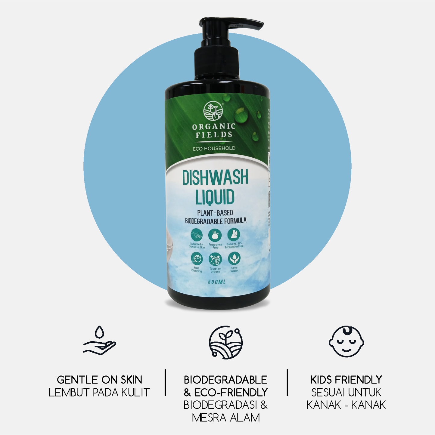 ORGANIC FIELDS Dishwash Liquid 500ml