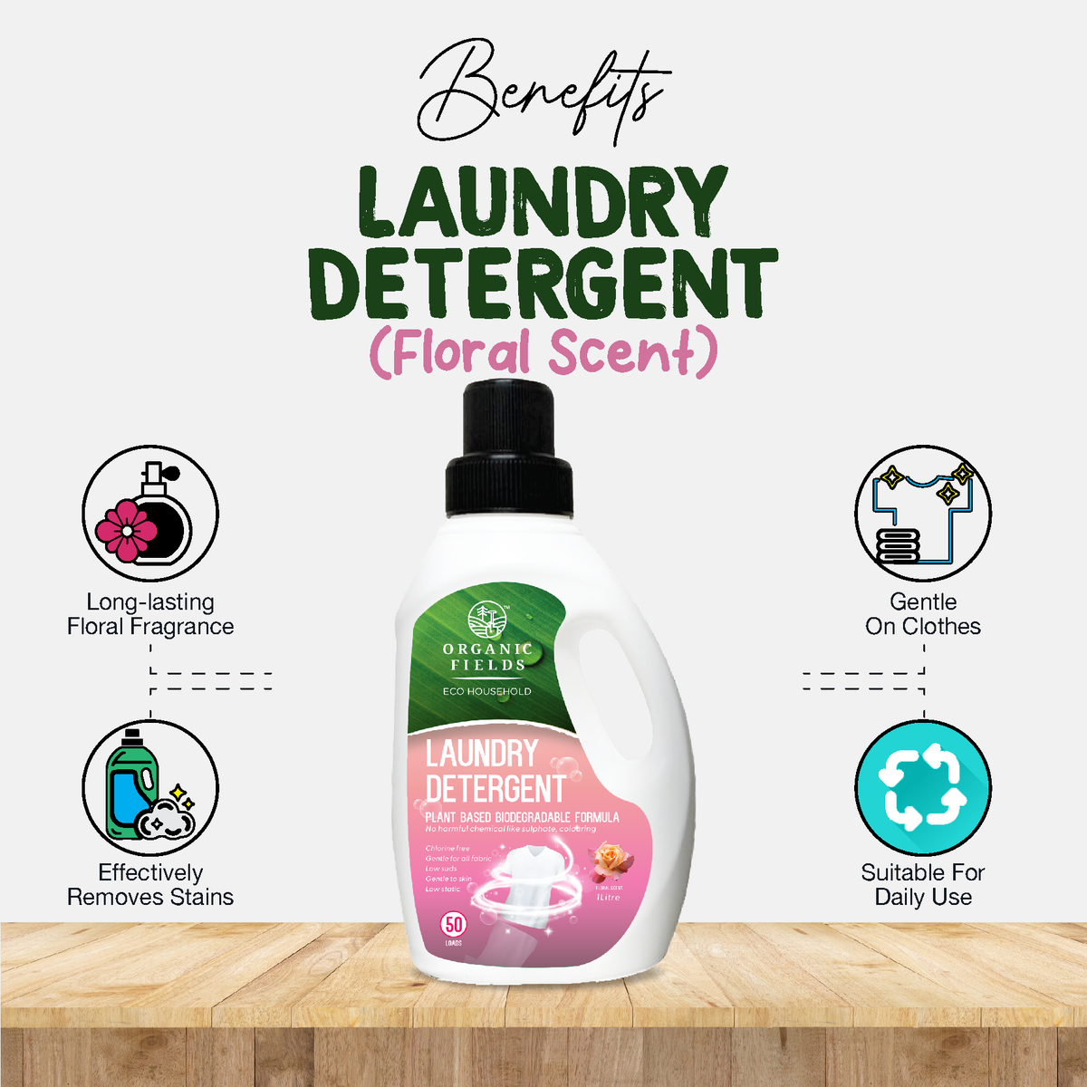 ORGANIC FIELDS Laundry Detergent - Floral