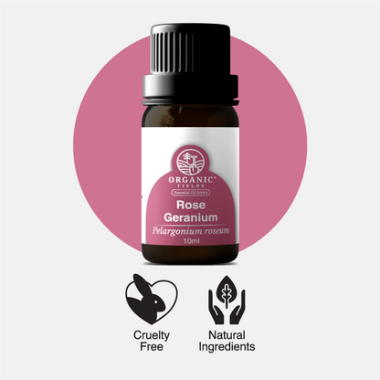 ORGANIC FIELDS ROSE GERANIUM ESSENTIAL OIL 10ML