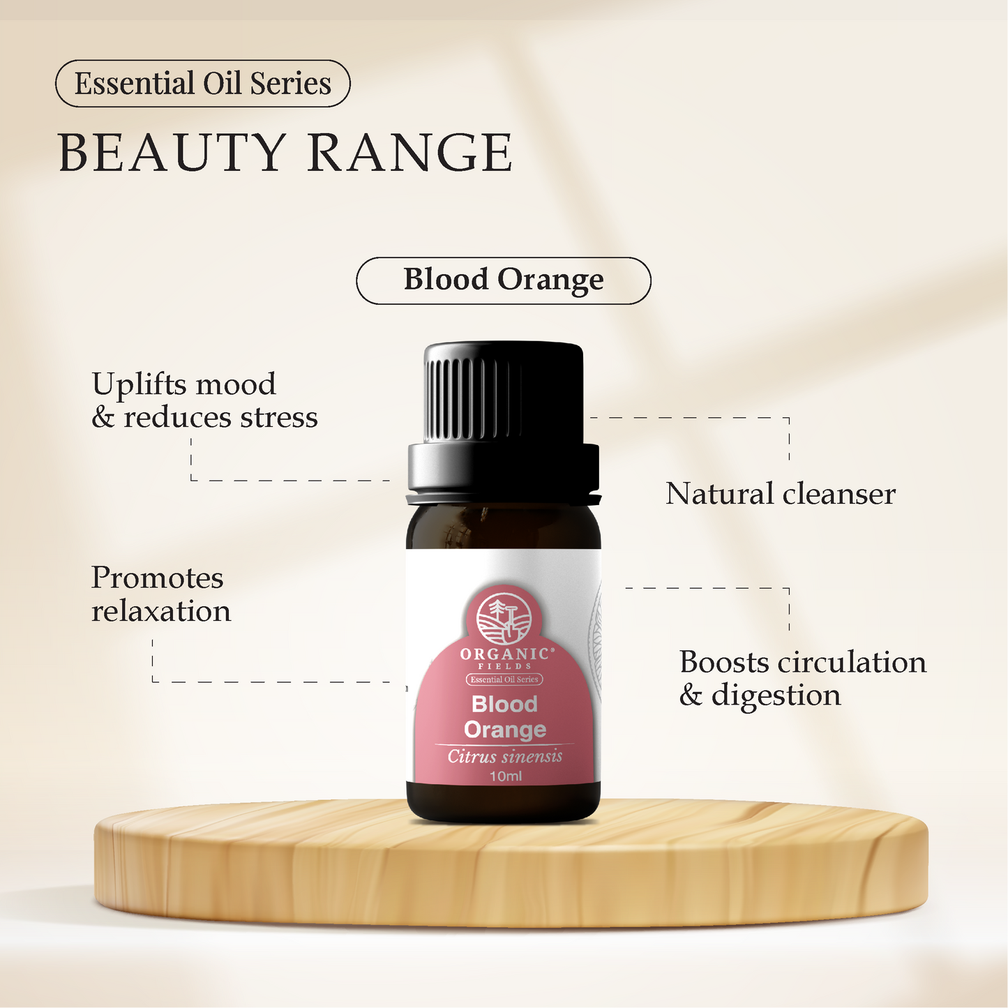 ORGANIC FIELDS BLOOD ORANGE ESSENTIAL OIL 10ML