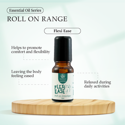 ORGANIC FIELDS FLEXI EASE ROLL ON AROMATIQUE ESSENTIAL OIL 10ML