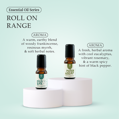 ORGANIC FIELDS FLEXI EASE ROLL ON AROMATIQUE ESSENTIAL OIL 10ML