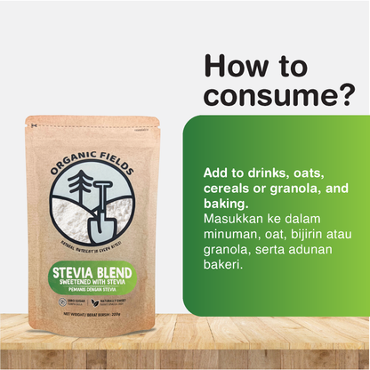 ORGANIC FIELDS Organic Stevia Blend 200g