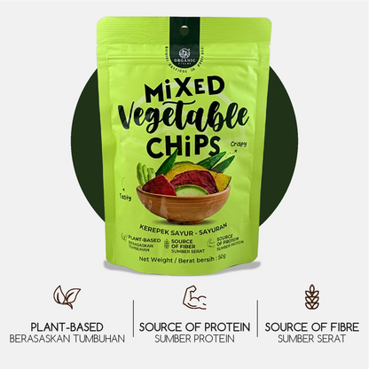 Buy 1 Free 1 | (Short Expiry: 10/ 2026) ORGANIC FIELDS Mix Vegetable Chips 50g