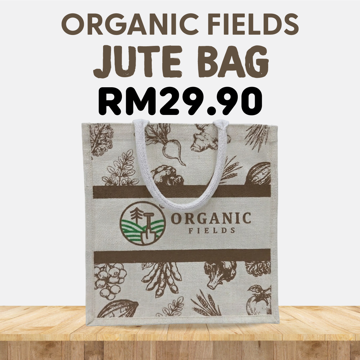 ORGANIC FIELDS JUTE BAG – Reusable Eco-Friendly Shopping Bag