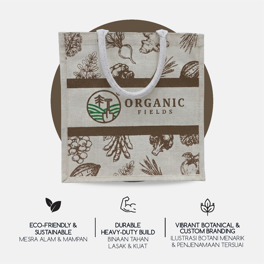 ORGANIC FIELDS JUTE BAG – Reusable Eco-Friendly Shopping Bag