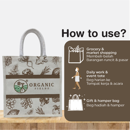 ORGANIC FIELDS JUTE BAG – Reusable Eco-Friendly Shopping Bag
